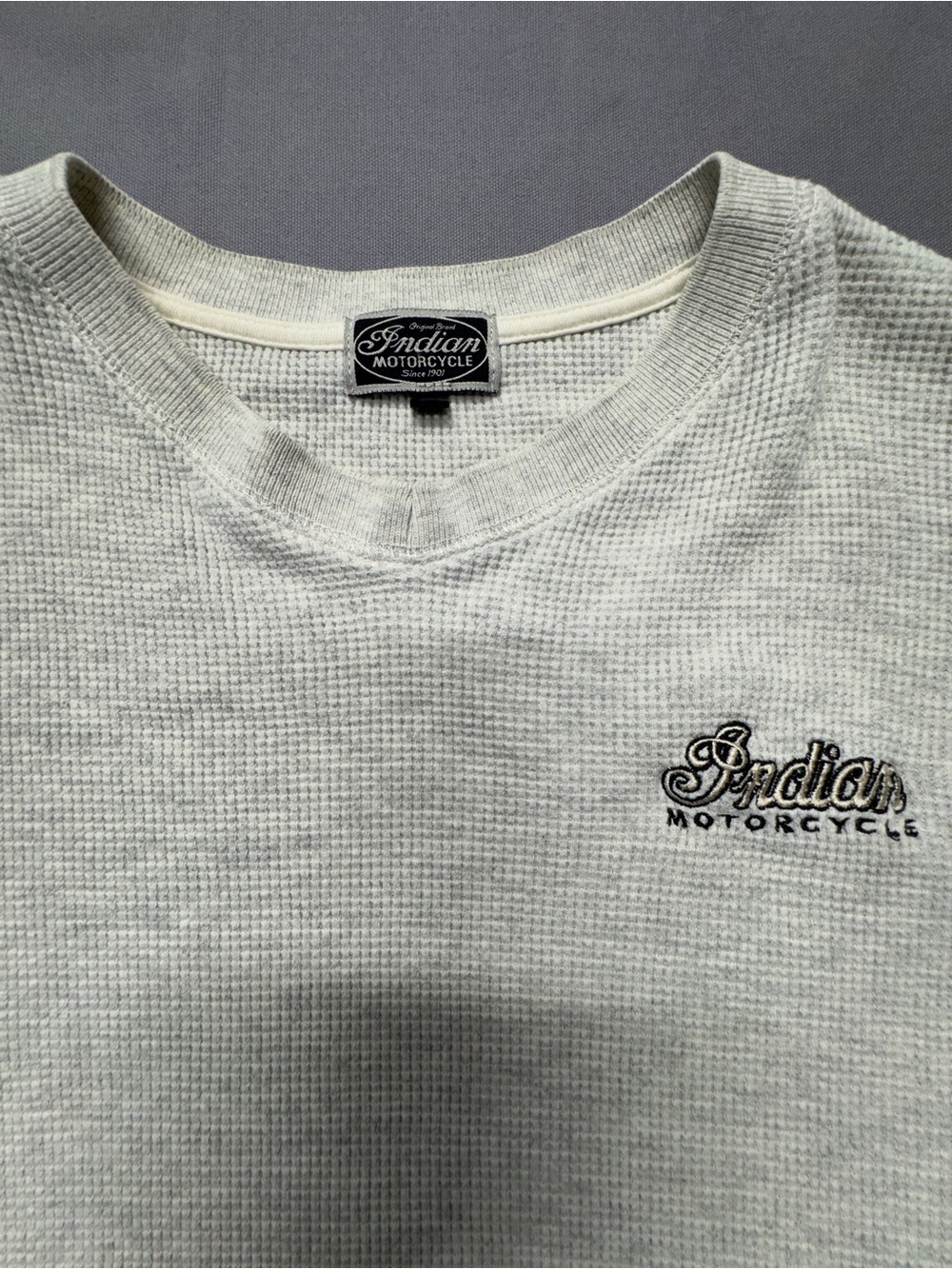 Men’s Cream Waffle-Knit Crew Sweatshirt